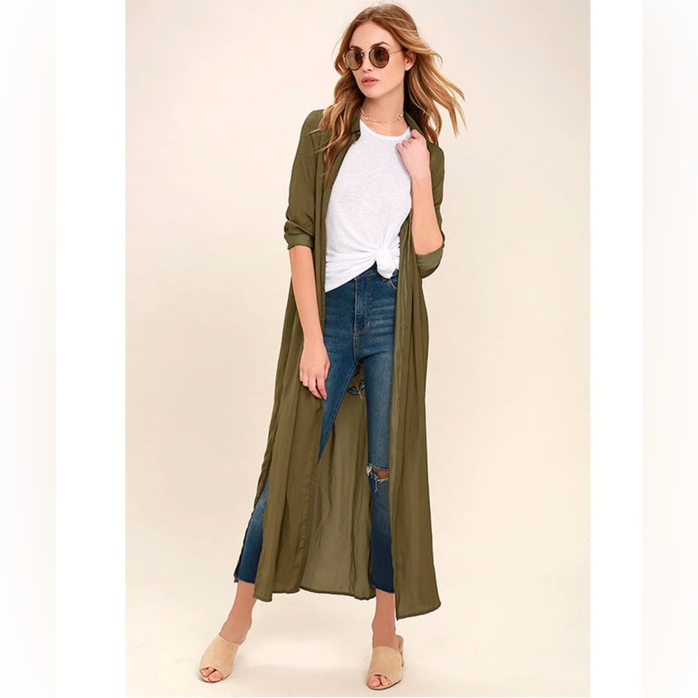 Honey Punch Women Dress Maxi Size M Olive Green Fall Floral Embroidered Boho